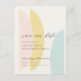 GULT  AQUA BLUE BRÖLLOP SPARA VÅRT DATUM VYKORT