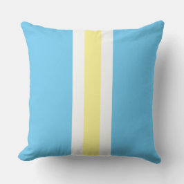 Gult Aqua Blue Cabana Rand Kudde