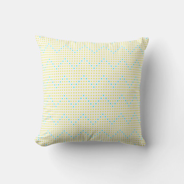 Gult Aqua Chevron Dots Anpassningsbar Pillows Kudde (Framsida)