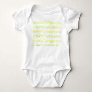 Gult Aqua Chevron Dots ZigZag Baby BodyKostymer Tröja