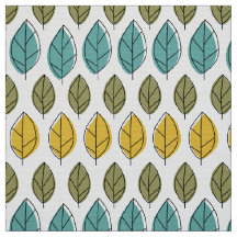 gult aqua grönt Mod löv mönster väv