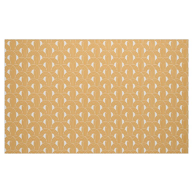 Gult Art Deco Stil Fabric. Tyg (Fat Quarter)