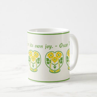 Gult Art nouveau Flowers Coffee Mugg
