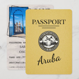 Gult Aruba Passport spara datumet