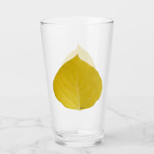 Gult Aspen Löv #5 Glaskopp