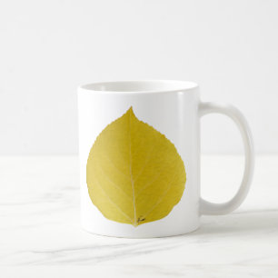 Gult Aspen Löv #5 Kaffemugg