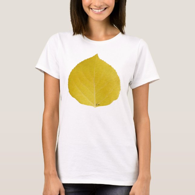 Gult Aspen Löv #5 Tee Shirt (Framsida)