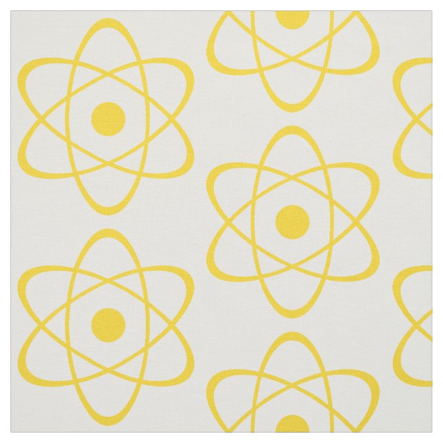 Gult Atom Symbol Fabric Tyg (Provkarta)