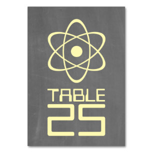 Gult Atomic Chalkboard Bord-kort Bordsnummer