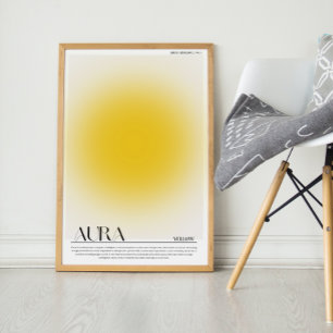 Gult Aura Poster. Aura Wall Art Poster