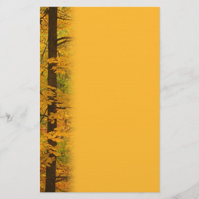 Gult Autumn Forest Bröllop Brevpapper (Framsida)