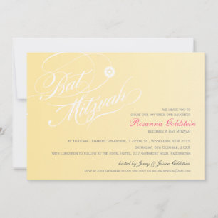 gult av bat mitzvah snyggt i INBJUDAN, typografi i Inbjudningar