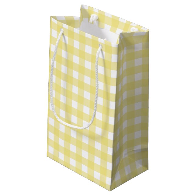 gult av blek och vit gingham (Baksidan Vinklad)
