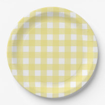 gult av blek och vit gingham