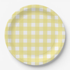 gult av blek och vit gingham