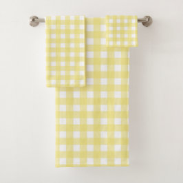 gult av blek och vit gingham