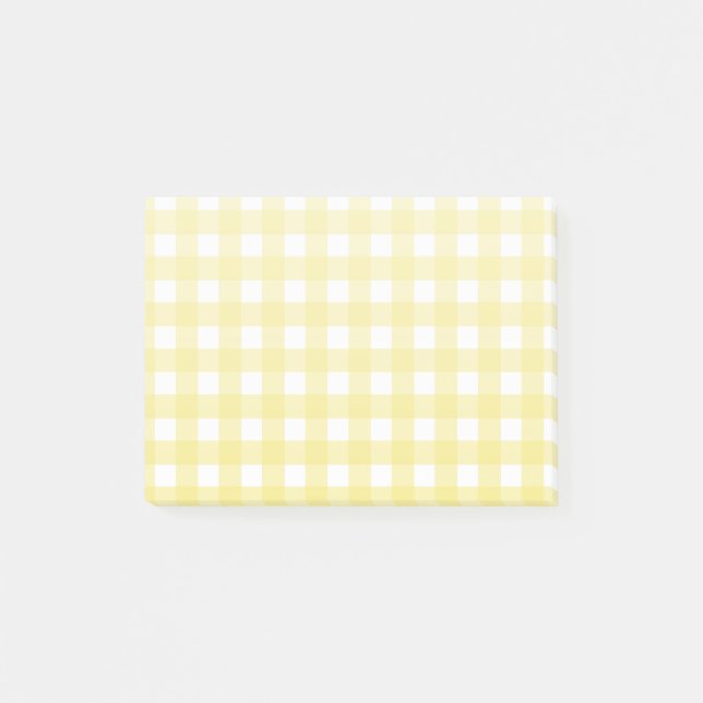 gult av blek och vit gingham post-it block (Framsida)