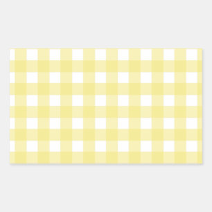 gult av blek och vit gingham rektangulärt klistermärke