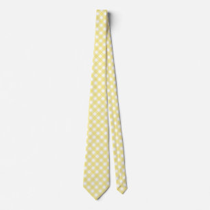 gult av blek och vit gingham slips