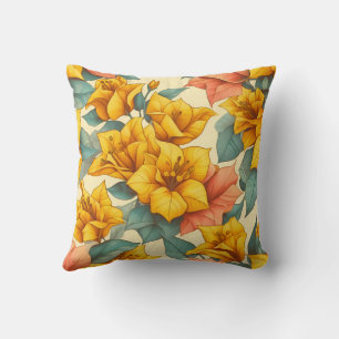 gult av bougainvillea orange kudde