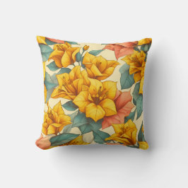 gult av bougainvillea orange kudde