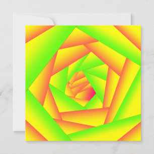 Gult av Citrus Grönt Orange Ombre Abstract Design Anteckningskort