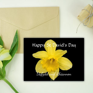 Gult av Daffodil-kort för Personlig på St David-da Kort