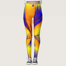 Gult av energiblått Orange Leggings