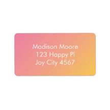 Gult av färgad Rosa Gradient Ombré Adress