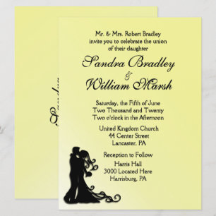 Gult av groom inbjudningar