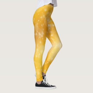 gult av guldstjärnor och vit roligt leggings