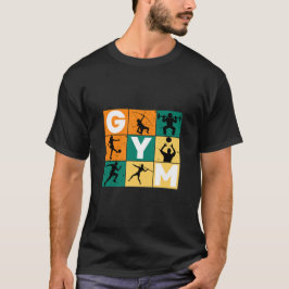 Gult av GYM Sports Grönt Orange  för abstrakt T Shirt