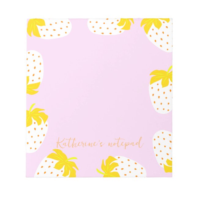 Gult av jordgubbens Rosa Anteckningsblock (Framsida)