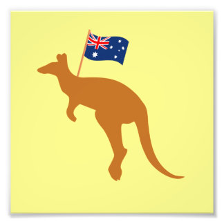gult av kangaroo australia flagga fototryck