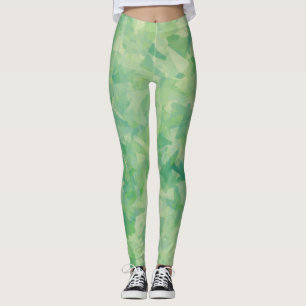 Gult av lyxfärg för Grönt Abstrakt av vattenfärg Leggings