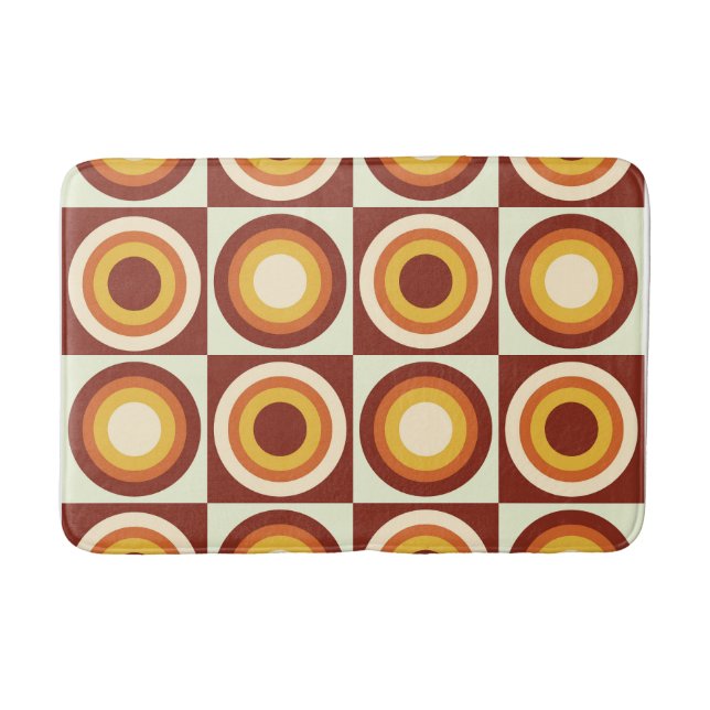 Gult av mittårscykler för Orange på fyrkanter Badrumsmatta (Framsidan)