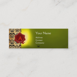 gult AV MONOGRAM FÖR PARCHMENT vax SEAL DAMASK PAR Mini Visitkort