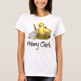 Gult av notarius publicus Chick Fjädra och tom Pap T Shirt