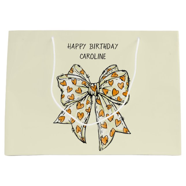 Gult av  Orange Coquette Heart Bow (Framsidan)