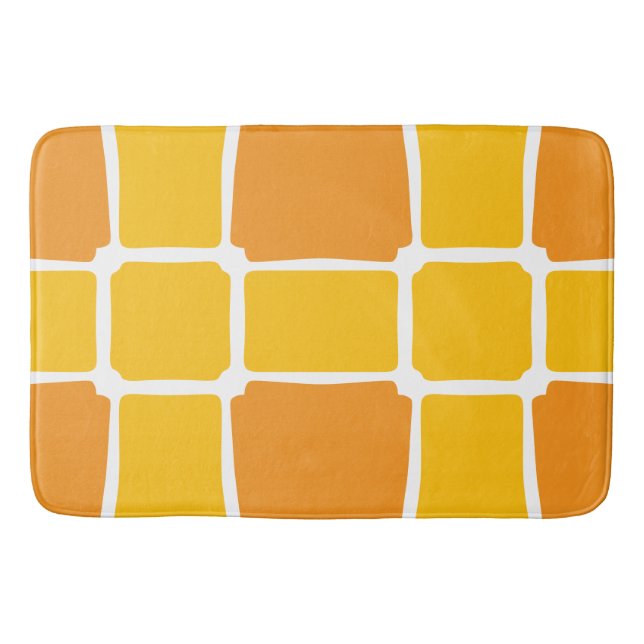 gult av orange former Fet Fet asymmetriskt Badrumsmatta (Framsidan)