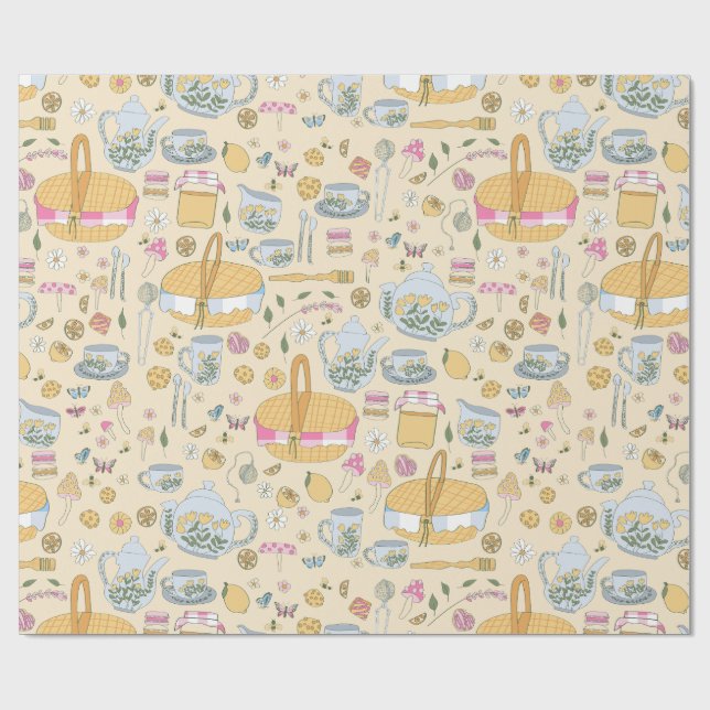 gult av party-svampar med picknick presentpapper (Platt)