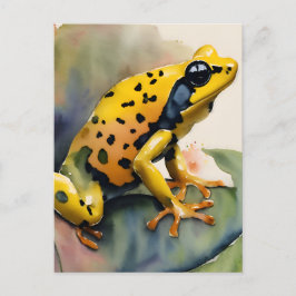 Gult av punktdiagram Frog Watercolor Art Art Vykort