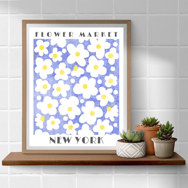 Gult av returnerad Daisy för matsmältningsblomma b Poster (<a href="https://www.freepik.com/free-photo/modern-picture-frame-shelf_18142137.htm#page=5&query=wal)