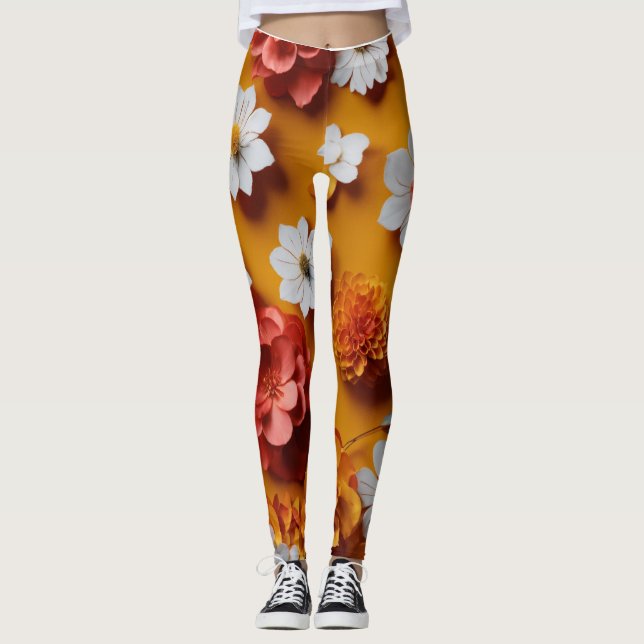 gult av senap för kvinnliga legeringar leggings (Framsida)