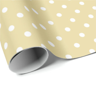 Gult av smör Vita Polka-rotationsvarv Papper Presentpapper