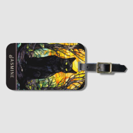 Gult av svart, kallt glas bagagebricka