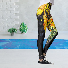 Gult av svart, kallt glas, Yoga Leggings