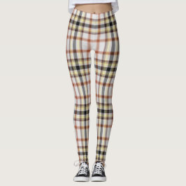 Gult av vit Orange, Black Giant Tartan Play Leggings