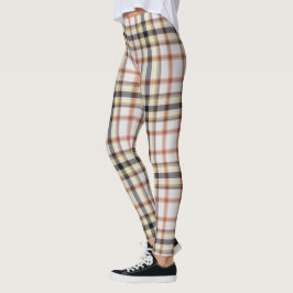 Gult av vit Orange, Black Giant Tartan Play Leggings