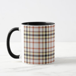 Gult av vit svart Orange Tartan Play Mugg